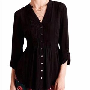 MAEVE pintuck long sleeve blouse